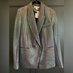 H&M Metallic Black and Silver Blazer
